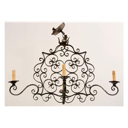 FRENCH WROUGHT IRON CHANDELIER 4 ARMS