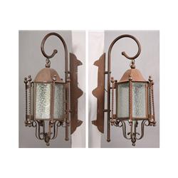 PAIR WROUGHT IRON WALL MOUNTED SCONCES GARDEN