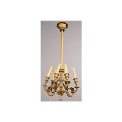 ANTIQUE BRONZE 6 ARM FIGURAL CHANDELIER