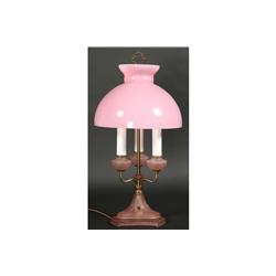 VINTAGE FROSTED PINK GLASS TABLE LAMP
