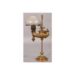 BRONZE STAMPED WILD WESSEL BERLIN KEROSENE LAMP