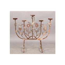 VINTAGE WROUGHT IRON CANDELABRA