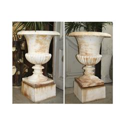 PR CAST IRON GARDEN URNS PEDESTAL CAMPANA