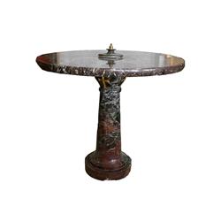 3 LG ANTIQUE CARVED MARBLE PEDESTALS
