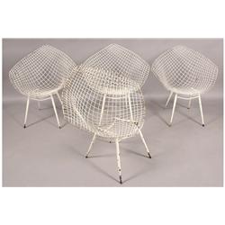SET OF 4 BERTOIA STYLE DIAMOND CHAIRS