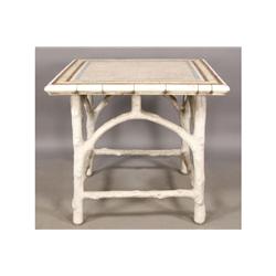 VINTAGE CAST STONE FAUX BOIS TABLE TILE GARDEN