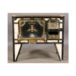 VINTAGE DEGRAZIA IRON BRASS STOVE TILE FRONT