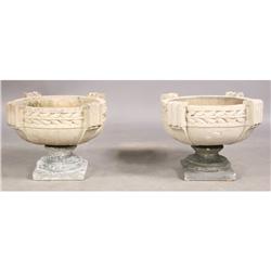 PAIR CLASSICAL GALLOWAY TERRACOTTA GARDEN URNS