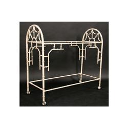 VINTAGE WROUGHT IRON FAUX BAMBOO SERVING CART