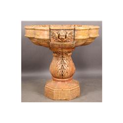 ANTIQUE CARVED SIENNA MARBLE FOUNTAIN
