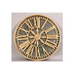WROUGHT IRON GILT MIRRORED BACK CLOCK FACE
