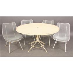 5 PCS RUSSELL WOODARD GARDEN 4 CHAIRS TABLE