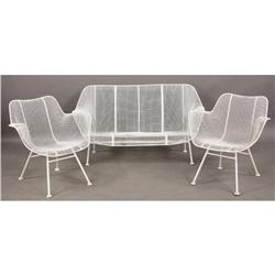 3 PC RUSSELL WOODARD WIRE GARDEN SETTEE CHAIRS