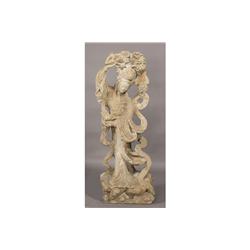 CAST STONE GARDEN FIGURE QUIN YAN