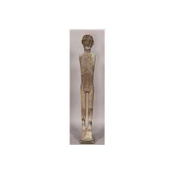 CARVED WOOD DAYAK FIGURE WEATHERED GARDEN