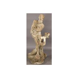 CAST STONE FIGURAL GARDEN FIGURE NEPTUNE MERBOY
