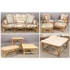 Image 1 : 9 PC VINTAGE BAMBOO RATTAN STRIPED CUSHIONS