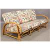 Image 3 : 9 PC VINTAGE BAMBOO RATTAN STRIPED CUSHIONS