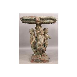 LARGE BAROQUE BRONZE FIGURAL GARDEN FOUNTAIN