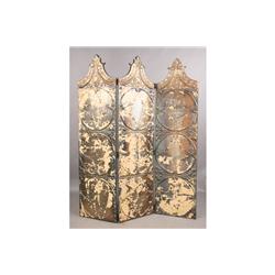 3 FOLD SCREEN RECYCLED ANTIQUE TIN CEILING PANEL