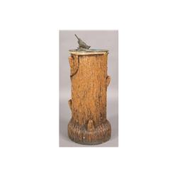 VINTAGE GARDEN SUNDIAL BRONZE PLATE FAUX BOIS