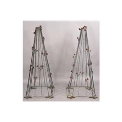 PAIR WROUGHT IRON TRELLIS ROSE ARBOR