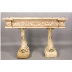 PAIR FANTASY CAST STONE GARDEN PLANTERS