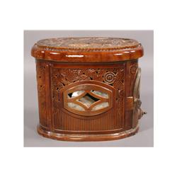 FRENCH GLAZED IRON STOVE ART DECO