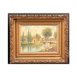 MOGENS HERTZ OIL ON CANVAS LANDSCAPE PAINTING