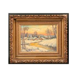 MOGENS HERTZ OIL ON CANVAS LANDSCAPE PAINTING