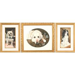 JOYCE DANKO PAINTING DOGS LAB YORKIE SPANIEL