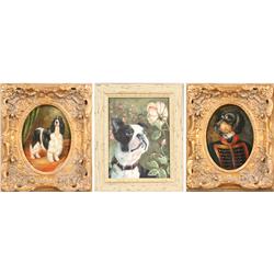 PAINTING PORTRAIT DOGS TERRIER SETTER UNIFORM