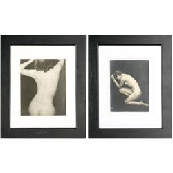 Two vintage photographic images of nude women