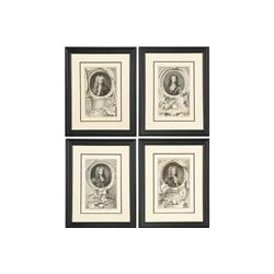 SET 4 ANTIQUE BLACK WHITE PRINTS PORTRAITS