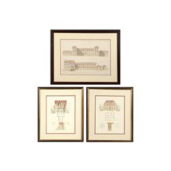 3 FRENCH ARCHITECTURAL PRINTS