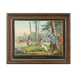 H. SCHILE ANTIQUE COLORED PRINT NEW YORK