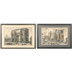 Two prints by Giovanni Battista Piranesi