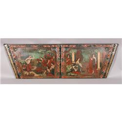 ANTIQUE DECORATIVE PAINTING BACCHANALIA DANCING