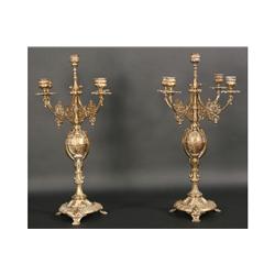 PR ANTIQUE VICTORIAN BRASS CANDELABRA