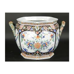 ANTIQUE FAIENCE JARDINIERE QUIMPER POT