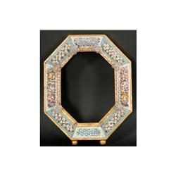 ANTIQUE GLASS MOSAIC GILTWOOD ITALIAN FRAME