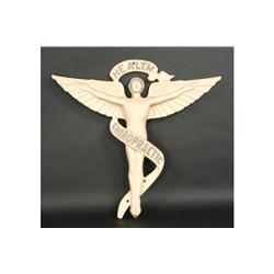 VINTAGE CAST ALUMINUM CHIROPRACTIC TRADE SIGN