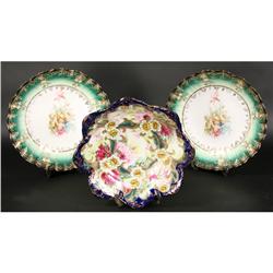 3 ANTIQUE BAVARIAN PORCELAIN SERVING DISHES