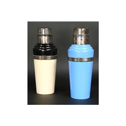 2PC LOT: 2 MASTER-IN-COLOR CHROME COCKTAIL SHAKER