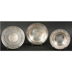 3 pc STERLING SILVER TAZZA BOWL COASTER