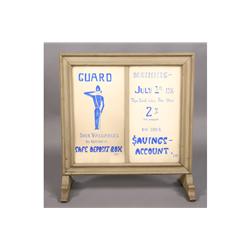 VINTAGE ADVERTISING SIGN BOARD SCHERER BANK