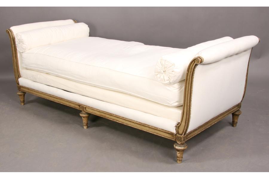 VINTAGE FRENCH L. XVI STYLE UPHOLSTERED DAYBED