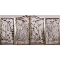 FRENCH ANTIQUE WROUGHT IRON FOUR PANEL ENTRY GATES