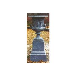 PR ANTIQUE CAST IRON CLASSICAL GARDEN URNS