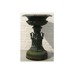 ANTIQUE VICTORIAN GARDEN URN EGRET FISKE